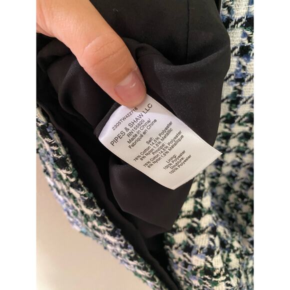 New Veronica Beard Julie Sleeveless Tweed Dress in Blue/Pinegrove Multi sz 12 - Picture 6 of 10